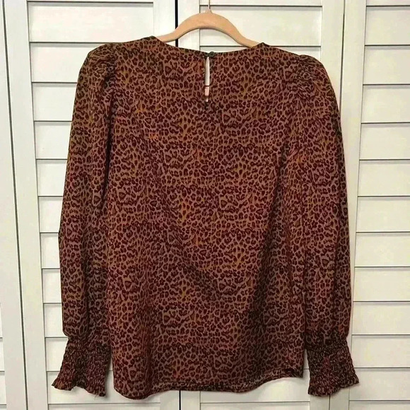 Pleione Long Sleeve Leopard Print Top Size Medium - Picture 6 of 8